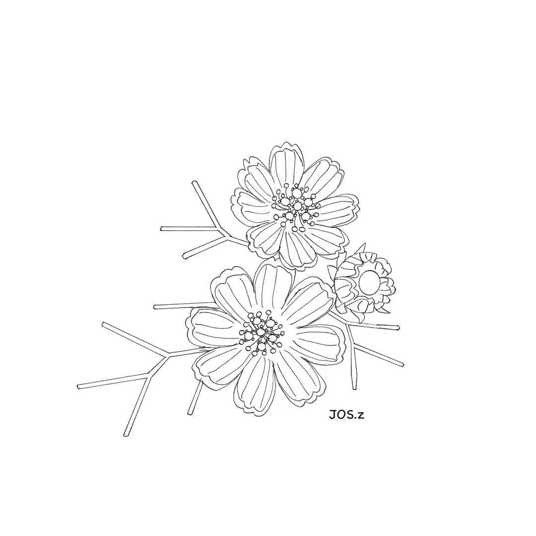 色が選べる 秋桜（コスモス）のかんざし｜U字タイプ ヘアアクセサリー | 2枚目