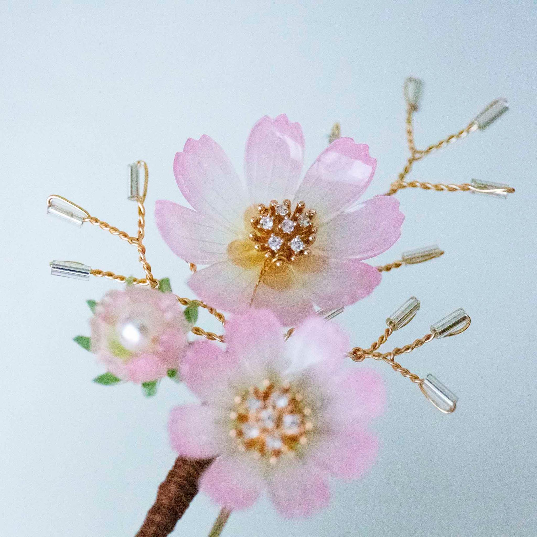 色が選べる 秋桜（コスモス）のかんざし｜U字タイプ ヘアアクセサリー | 3枚目