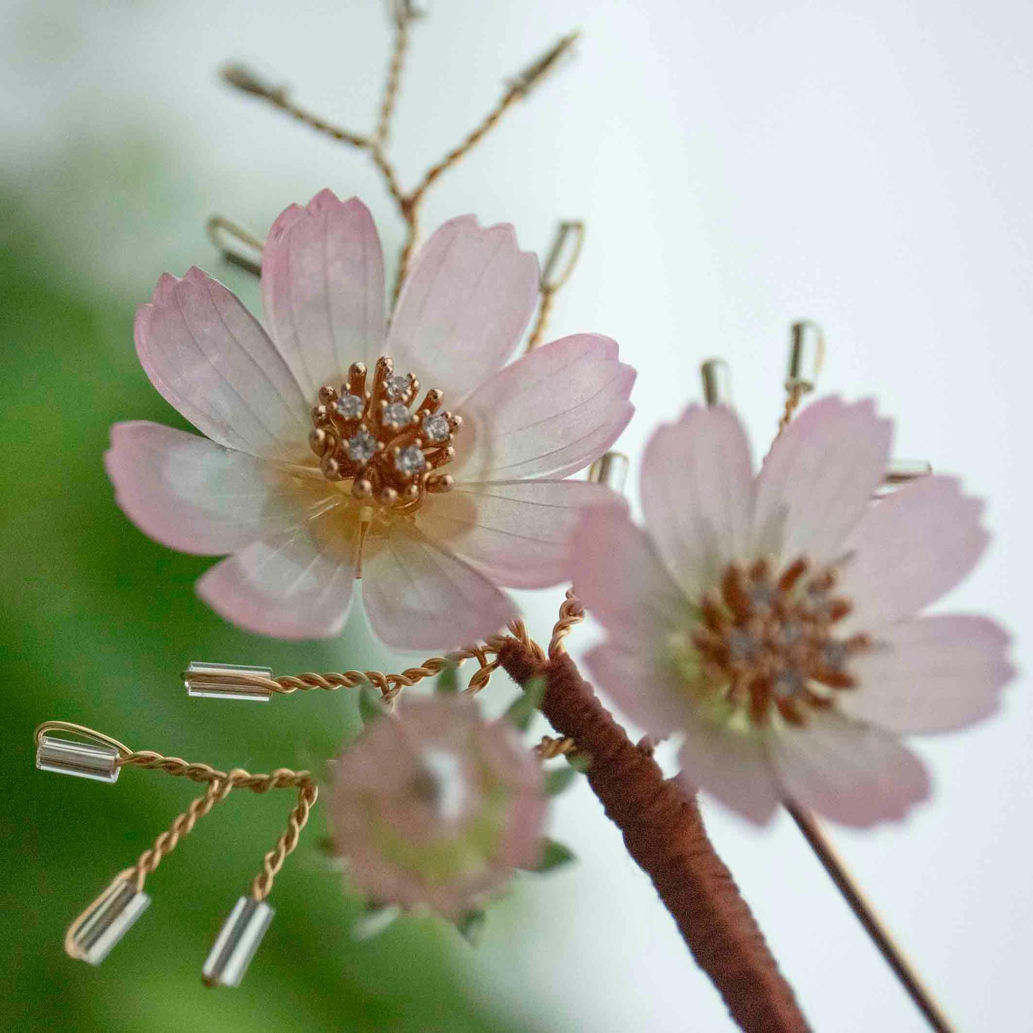 色が選べる 秋桜（コスモス）のかんざし｜U字タイプ ヘアアクセサリー | 9枚目